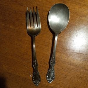 WM Rogers Mfg Co Extra Plate Original Rogers Spoon and Fork Serving Set